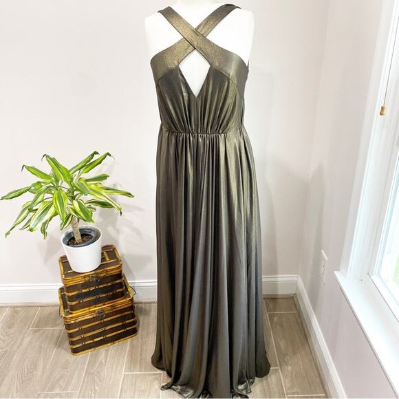 Haltson Hertiage Formal full Length Gown in Bronze Goddess SZ 8 - Picture 2 of 11